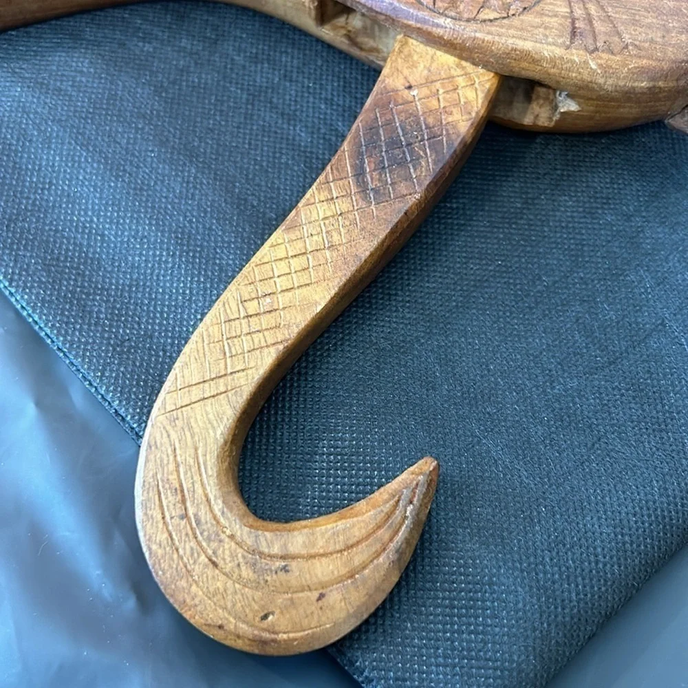 Vintage hand Carved Squirrel Wooden Nut Cracker Plier Design Detailed Folk art